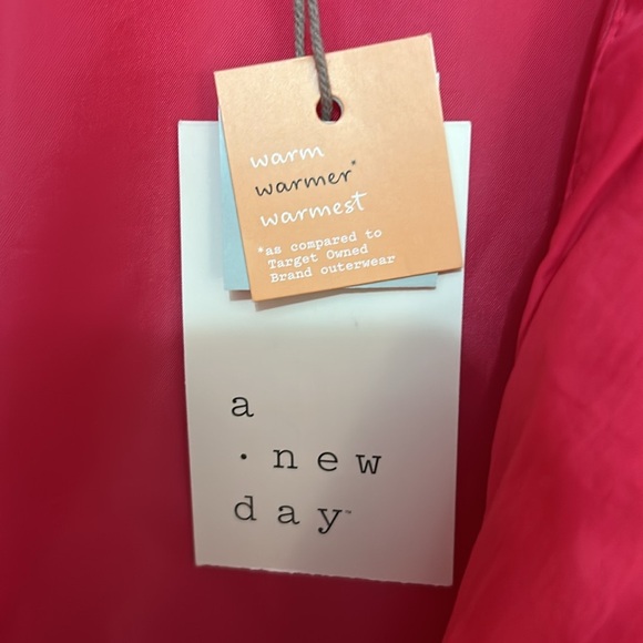 A new day puffer zip up jacket size small pink snap buttons stand-up collar - Picture 7 of 8